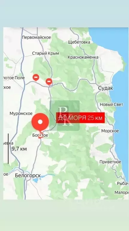 Участок в Крым, Белогорский район, с. Богатое ул. Калинина, 9 (25.0 ... - Фото 1