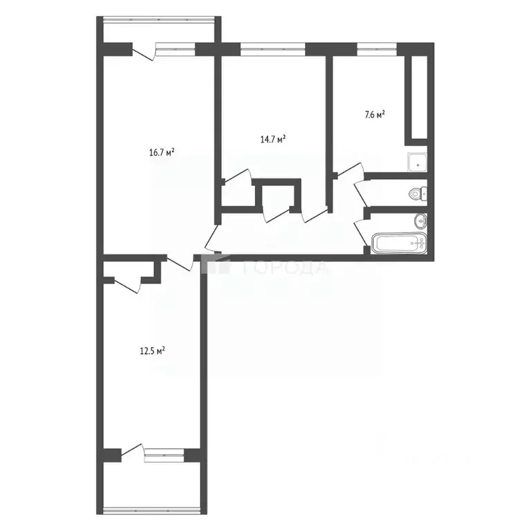 3-к кв. Алтайский край, Барнаул ул. Панфиловцев, 25 (61.9 м) - Фото 2