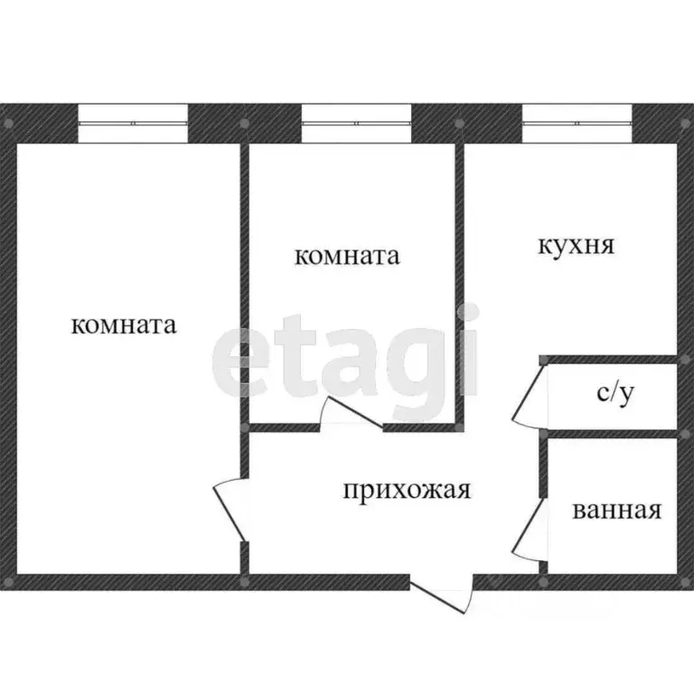 2-к кв. Костромская область, Кострома проезд Южный, 3 (57.1 м) - Фото 1