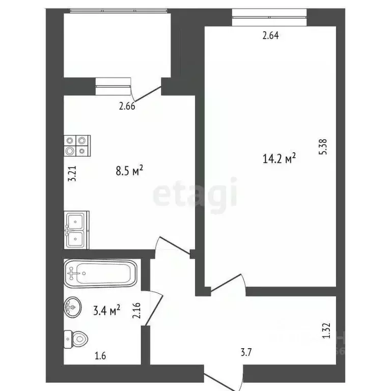 1-к кв. Томская область, Томск пос. Степановка, пер. Богдана ... - Фото 2