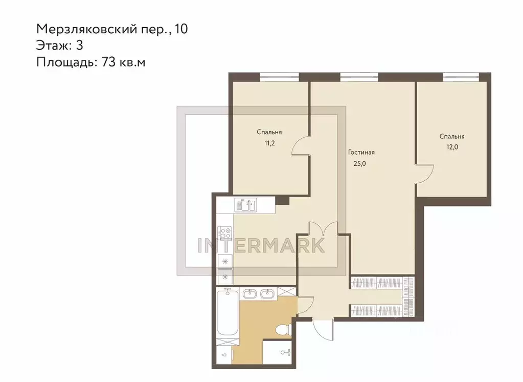 3-к кв. Москва Мерзляковский пер., 10 (73.0 м) - Фото 1