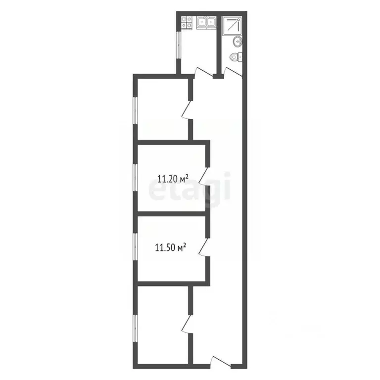 Комната Санкт-Петербург Нарвский просп., 16 (22.7 м) - Фото 1