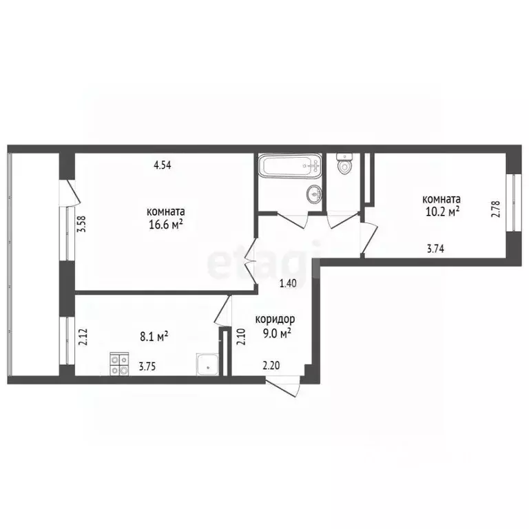 2-к кв. Свердловская область, Екатеринбург Вторчермет жилрайон, ул. ... - Фото 2