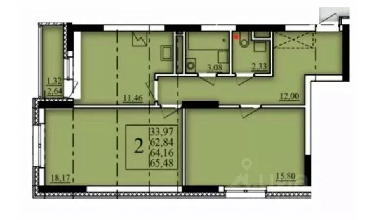 2-к кв. Башкортостан, Уфа Затон-Восточный жилрайон, Паруса жилой ... - Фото 1