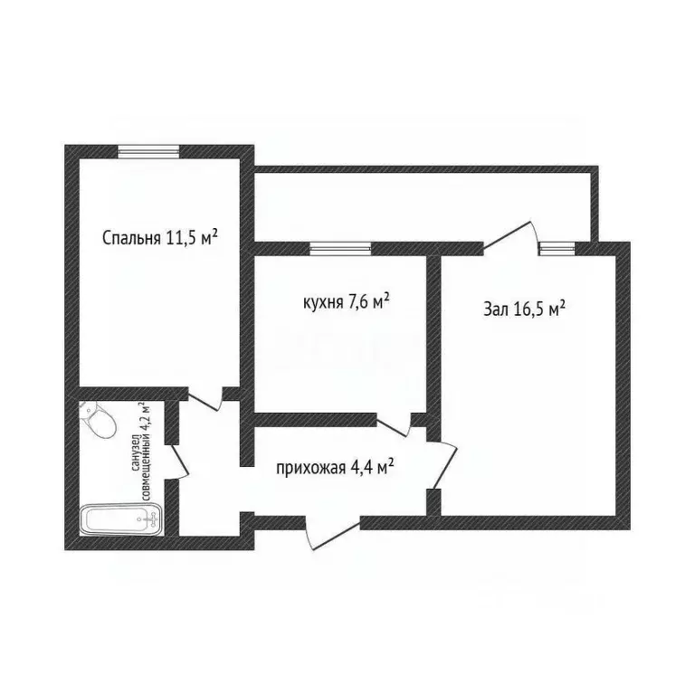 2-к кв. Алтайский край, Белокуриха ул. Академика Мясникова, 14 (46.7 ... - Фото 2