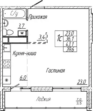 Квартира-студия: посёлок городского типа Шерегеш, улица Гагарина, 51/4 ... - Фото 2