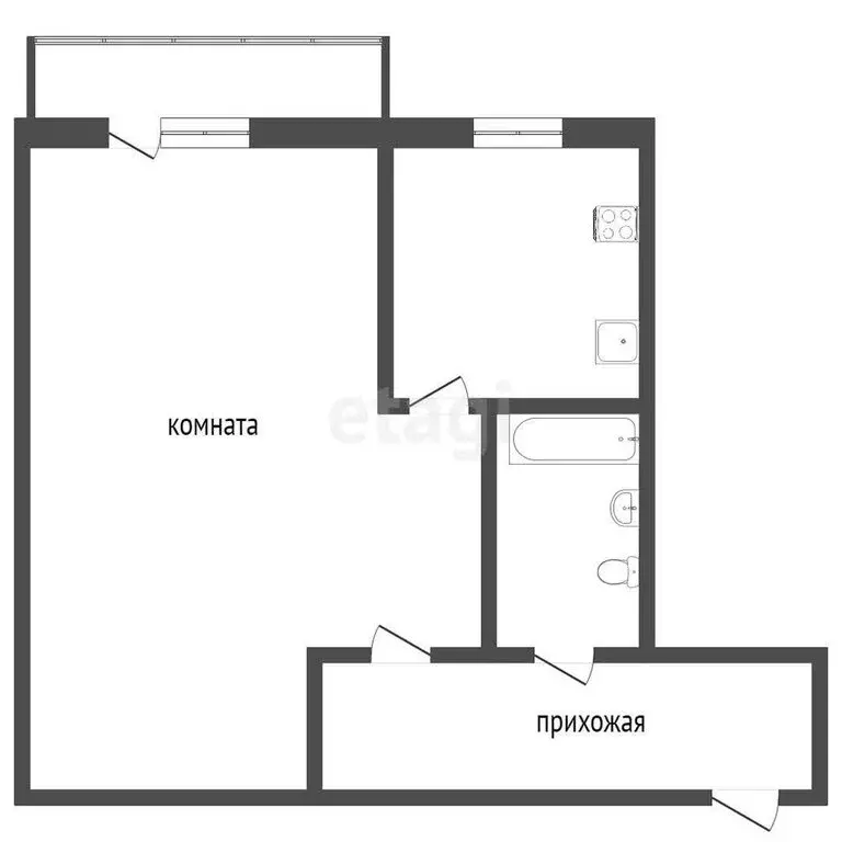 1-комнатная квартира: Нижний Тагил, Красноармейская улица, 74А (29.1 ... - Фото 1