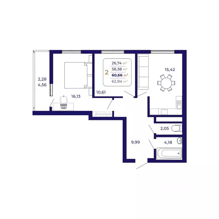 2-к кв. Башкортостан, Уфа Затон-Восточный жилрайон, Паруса жилой ... - Фото 1