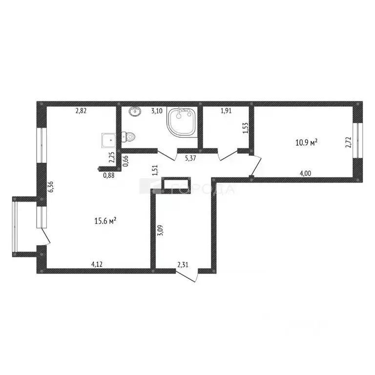 2-к кв. Кемеровская область, Новокузнецк ул. 25 лет Октября, 12 (54.0 ... - Фото 2