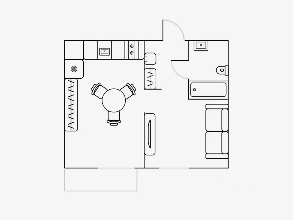 Студия Свердловская область, Екатеринбург ул. Шаумяна, 24 (31.0 м) - Фото 2