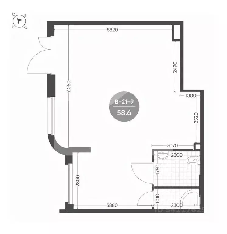 Торговая площадь в Москва 3-я оч., Шагал жилой комплекс, к6 (59 м) - Фото 2