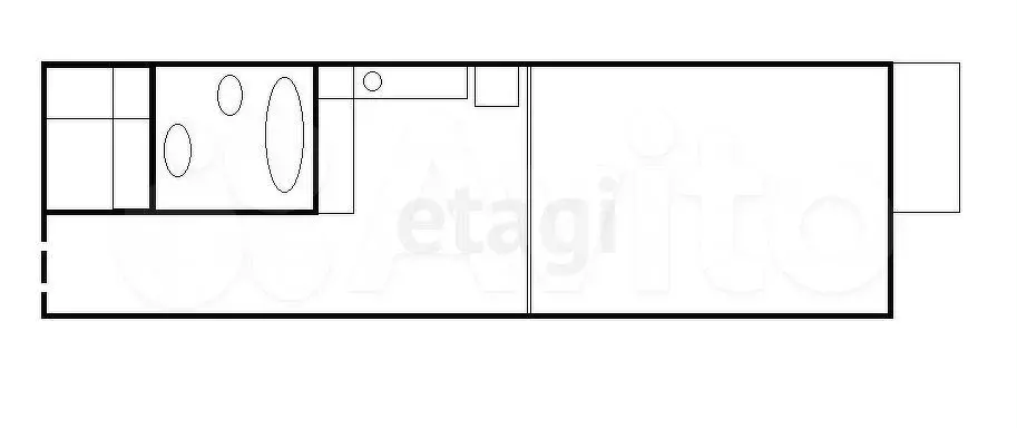 1-к. квартира, 28 м, 6/9 эт. - Фото 0