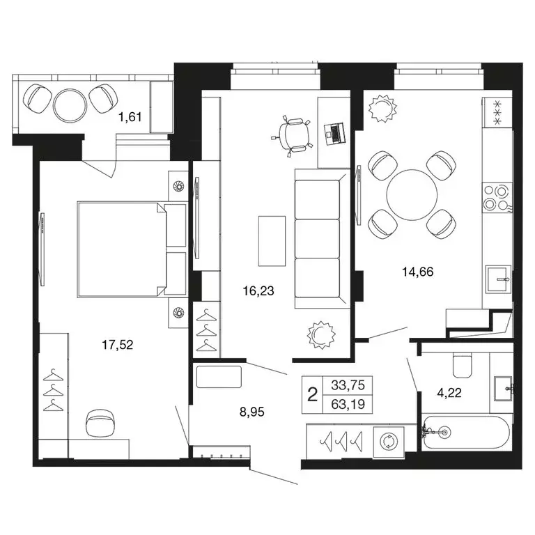 2-комнатная квартира: Апрелевка, жилой комплекс Времена Года, к12 ... - Фото 1
