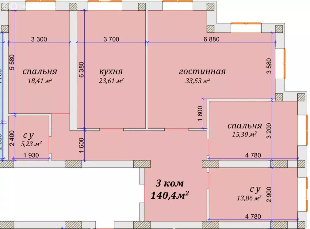 3-комнатная квартира: Нальчик, проспект Ленина, 1 (140.4 м) - Фото 0