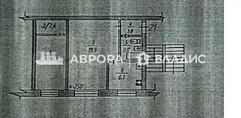 2-к. квартира, 43,4 м, 1/1 эт. - Фото 0