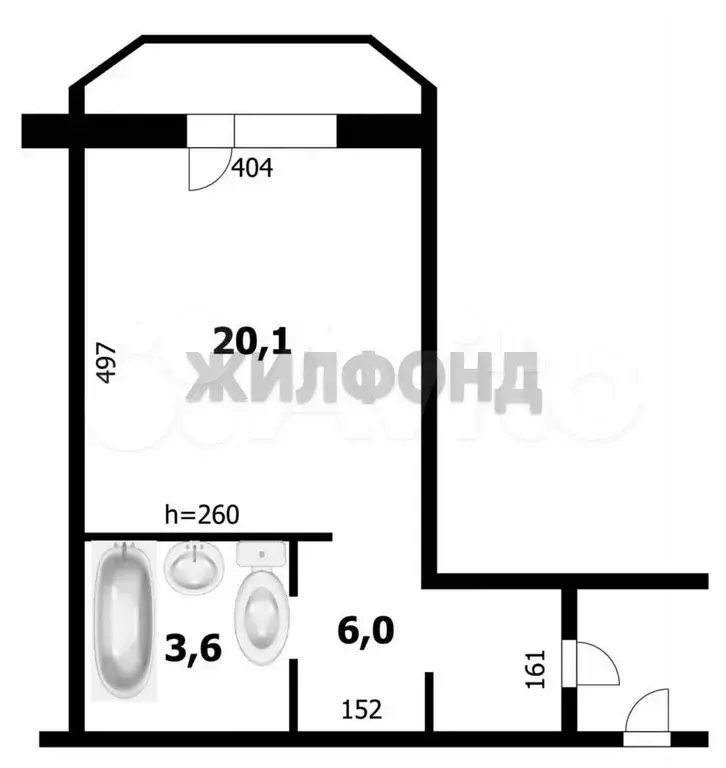 Квартира-студия, 29,5 м, 4/16 эт. - Фото 0