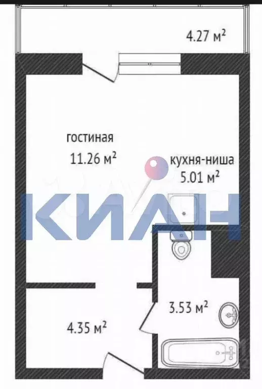 Квартира-студия, 24 м, 8/16 эт. - Фото 0