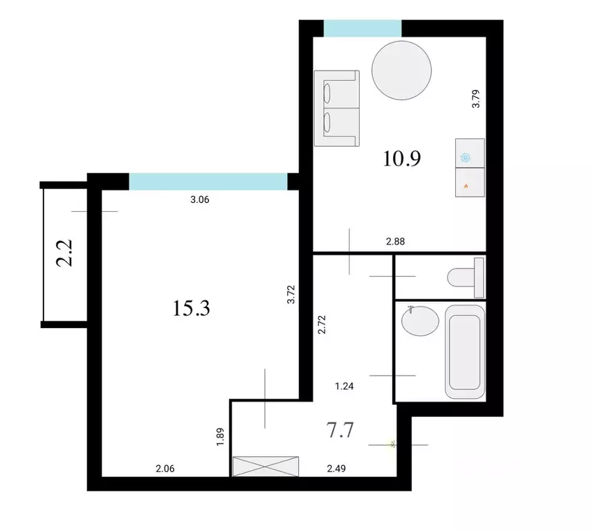 1-к кв. Санкт-Петербург пос. Парголово, ул. Тихоокеанская, 17 (39.5 м) - Фото 2