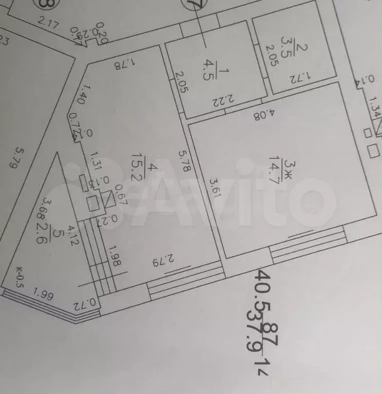 1-к. квартира, 40,5 м, 1/5 эт. - Фото 0