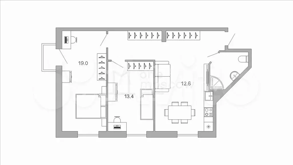 2-к. квартира, 67 м, 4/7 эт. - Фото 0