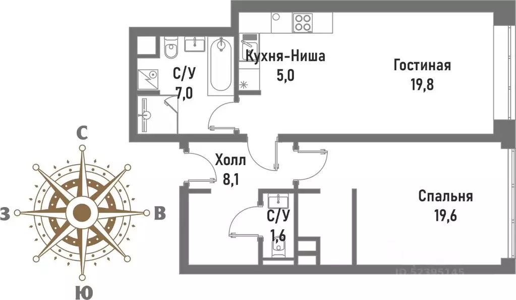 2-к кв. Москва Рубцовско-Дворцовая ул., 4 (61.1 м) - Фото 0
