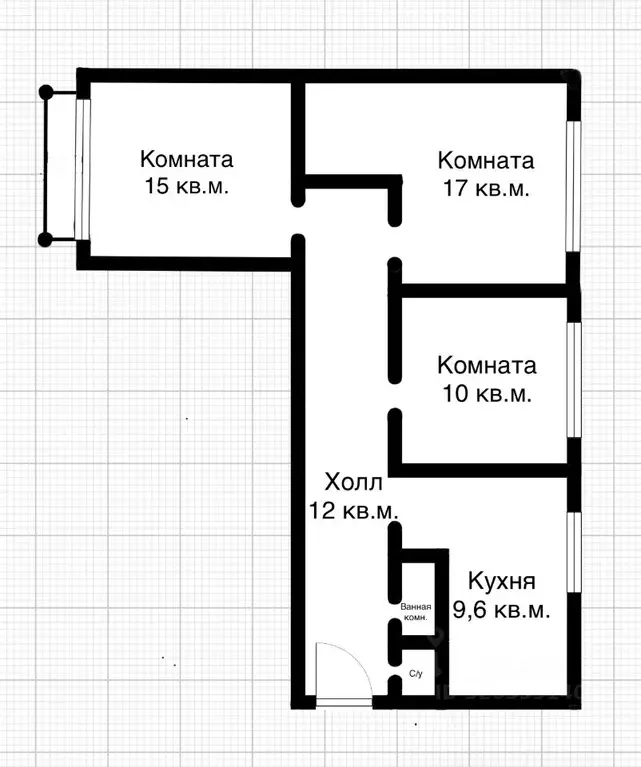 3-к кв. Санкт-Петербург Дунайский просп., 48К1 (64.5 м) - Фото 2