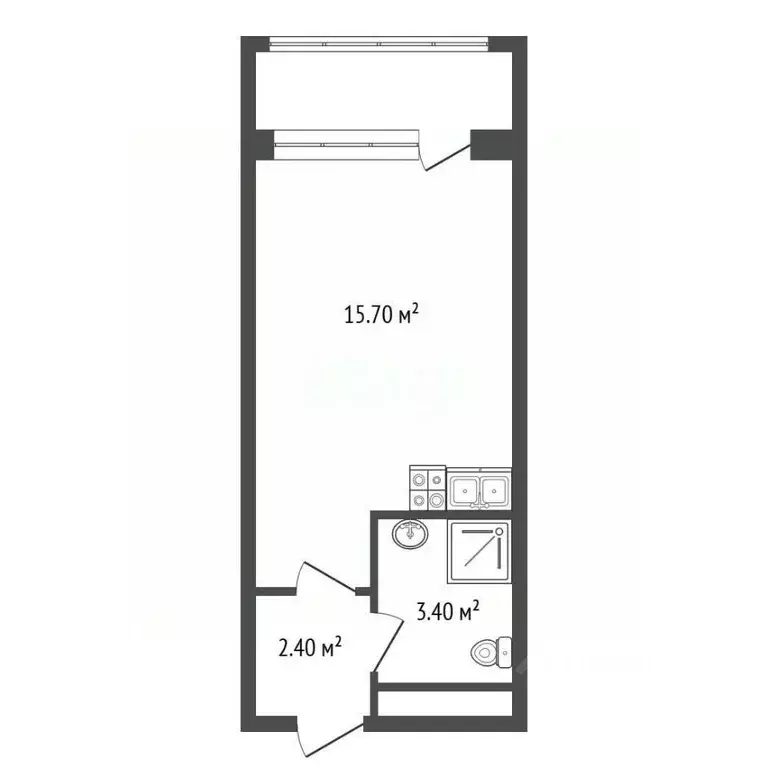Студия Санкт-Петербург Планерная ул., 99 (21.6 м) - Фото 2