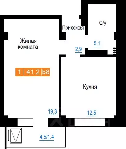 1-к кв. Красноярский край, Красноярск Соколовская ул., 64 (39.5 м) - Фото 0