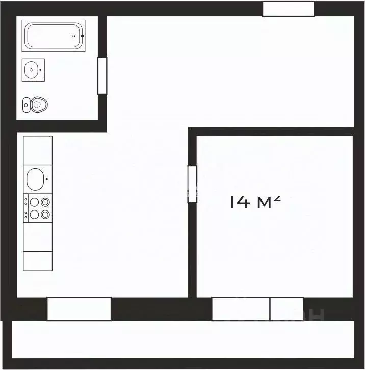 1-к кв. Челябинская область, Челябинский городской округ, пос. ... - Фото 2