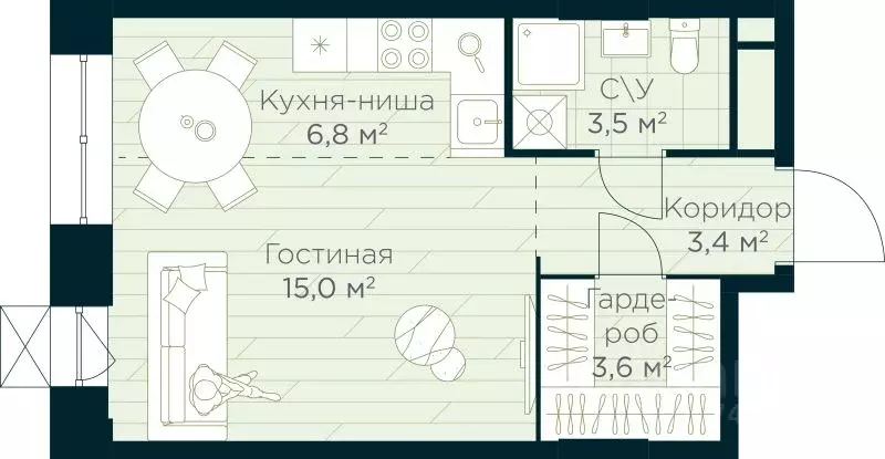 Студия Башкортостан, Уфа Глумилино жилрайон, Урман Сити жилой комплекс ... - Фото 0