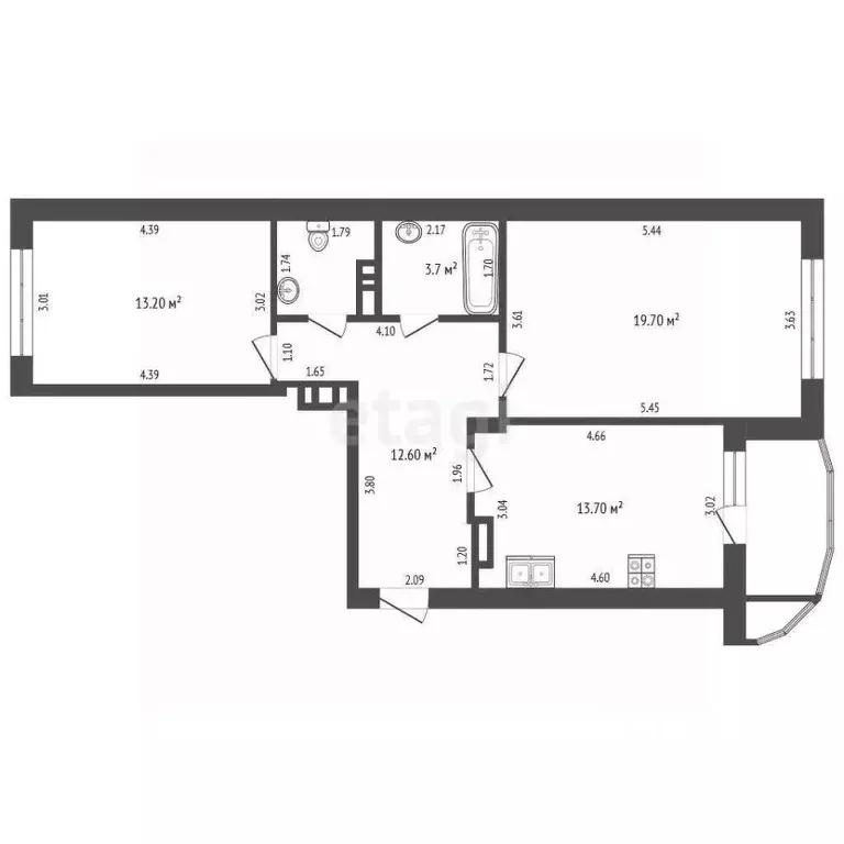 2-к кв. Чувашия, Чебоксары Ярмарочная ул., 15 (65.8 м) - Фото 1
