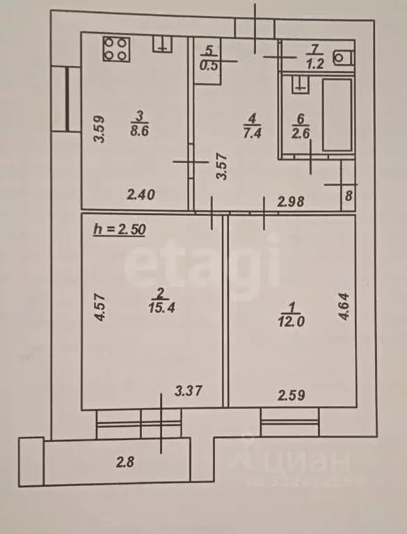 2-к кв. Тверская область, Тверь Кольцевая ул., 74 (47.7 м) - Фото 1