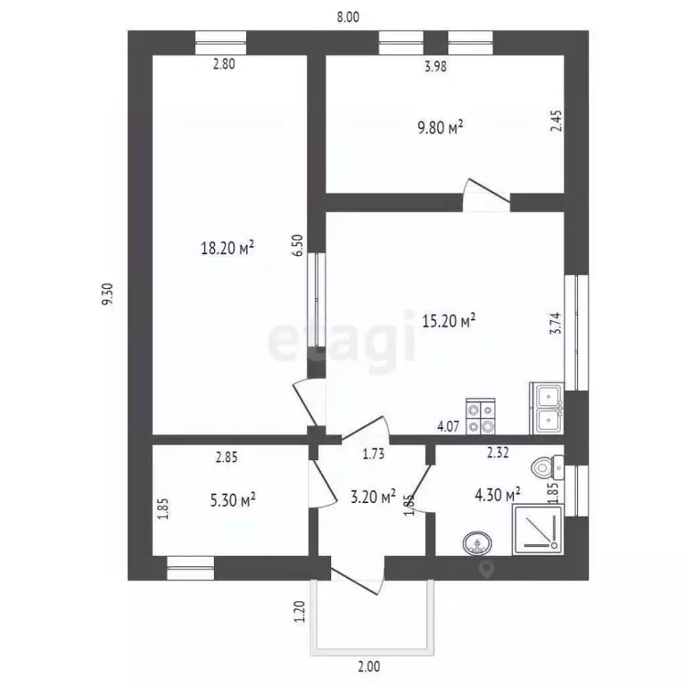 Дом в Краснодарский край, Геленджик городской округ, с. Тешебс  (56 м) - Фото 2