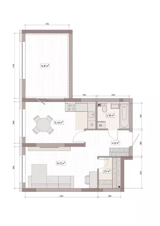 2-к кв. Кемеровская область, Кемерово Уютный Квартал жилой комплекс ... - Фото 1