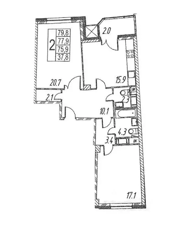 3-комнатная квартира: Москва, Мосфильмовская улица, 88к2с5 (80 м) - Фото 1