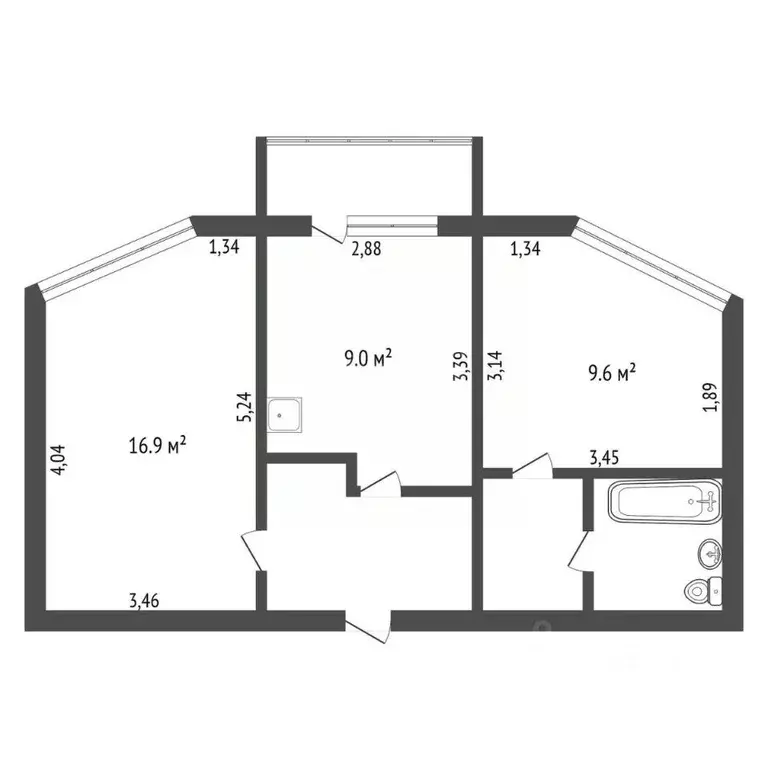 2-к кв. Саха (Якутия), Нерюнгри ул. Карла Маркса, 1 (46.8 м) - Фото 2