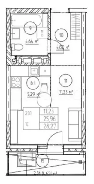 Квартира-студия, 30 м, 8/10 эт. - Фото 0