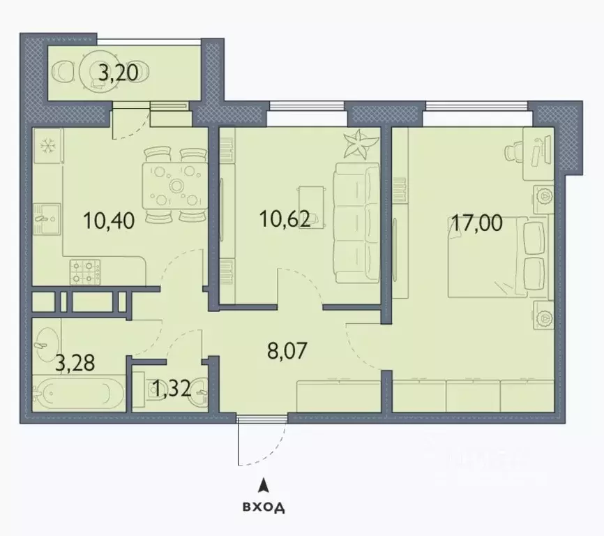 2-к кв. Брянская область, Брянск просп. Станке Димитрова, 67к7 (50.5 ... - Фото 1
