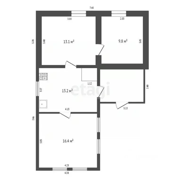 Дом в Кемеровская область, Юрга Транспортная ул., 21 (53 м) - Фото 2