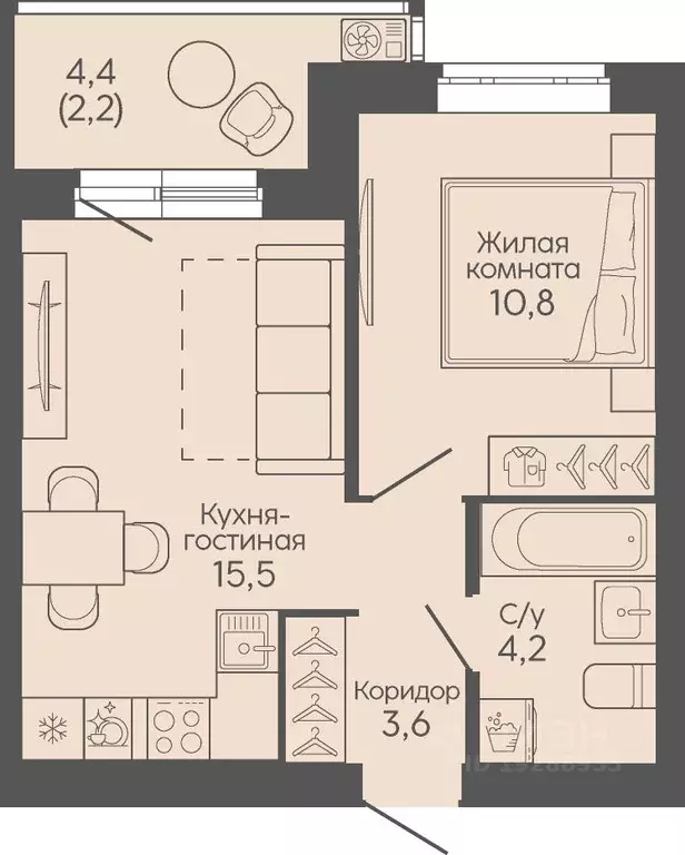 1-к кв. Волгоградская область, Волгоград Трехгорная ул., 27 (36.3 м) - Фото 1