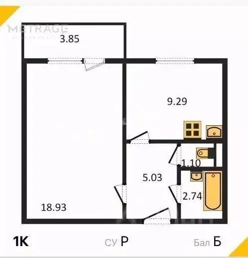 1-к кв. Новосибирская область, Новосибирск ул. Титова, 252 (37.0 м) - Фото 1