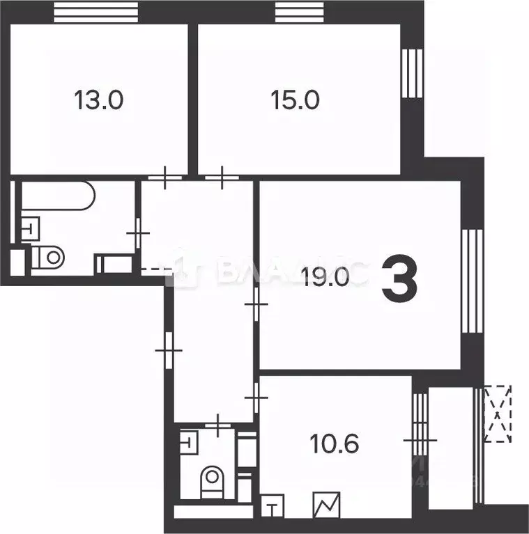 3-к кв. Москва ул. 2-я Марьиной рощи, 3 (75.4 м) - Фото 2