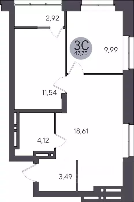 2-к кв. Новосибирская область, Новосибирск Лесоперевалка мкр, Ясный ... - Фото 1