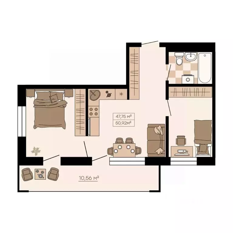 3-к кв. Приморский край, Владивосток Садгородская ул., 28Вк1 (50.92 м) - Фото 1