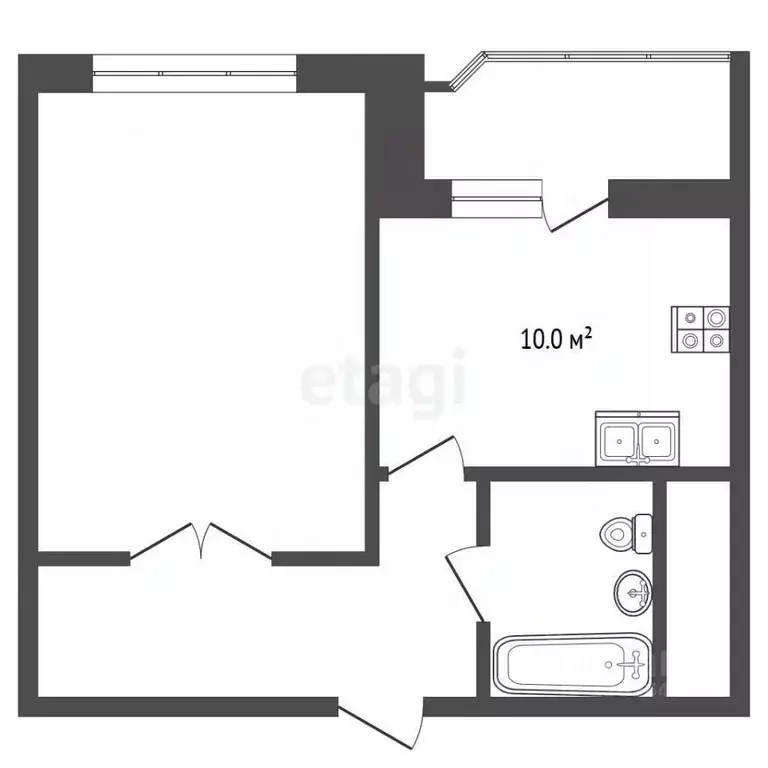 1-к кв. Московская область, Одинцово ул. Кутузовская, 10 (35.5 м) - Фото 1