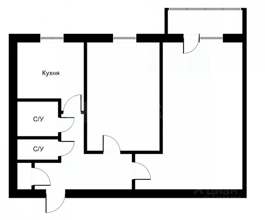 2-к кв. Тюменская область, Тюмень ул. Республики, 196 (46.0 м) - Фото 1