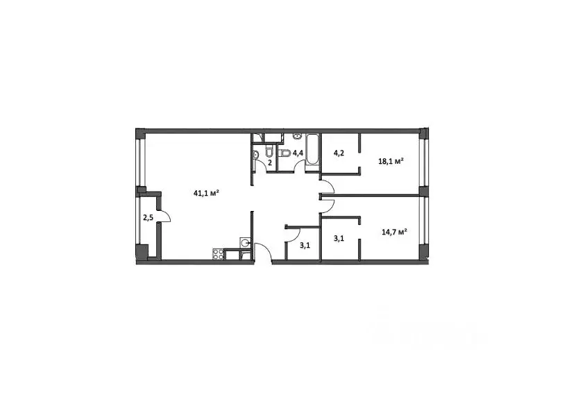 3-к кв. Москва Маломосковская ул., 14 (101.7 м) - Фото 2