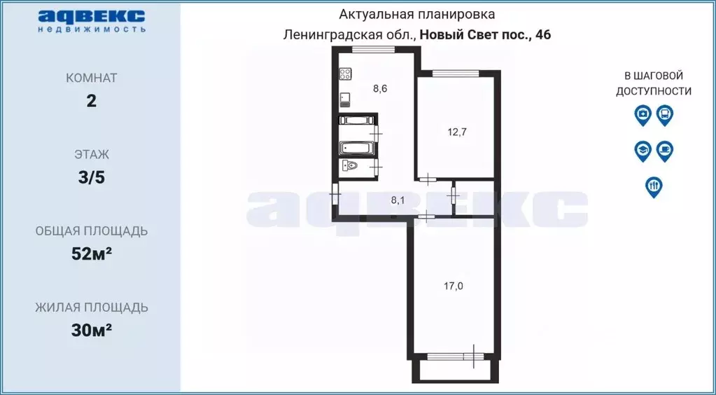 2-к кв. Ленинградская область, Гатчинский муниципальный округ, пос. ... - Фото 2