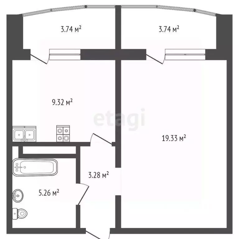 1-к кв. Тюменская область, Тюмень ул. Валентины Трофимовой, 12 (37.0 ... - Фото 2