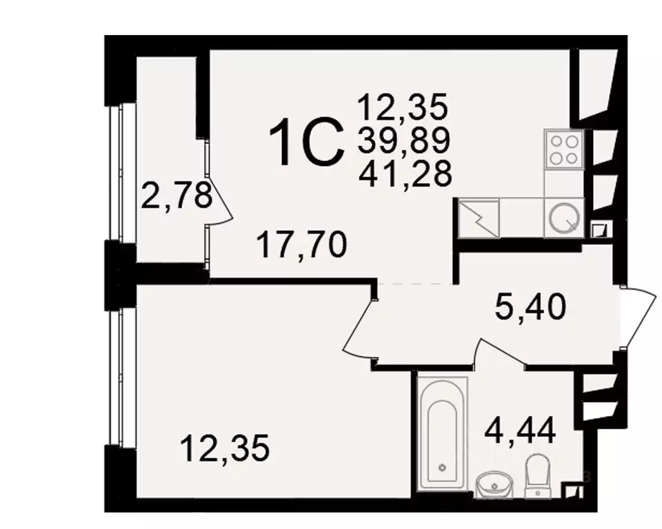 1-к кв. Рязанская область, Рязань ул. Чкалова (39.89 м) - Фото 1